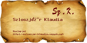 Szloszjár Klaudia névjegykártya