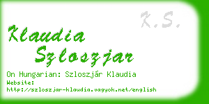 klaudia szloszjar business card