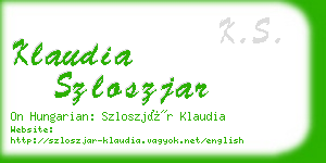 klaudia szloszjar business card